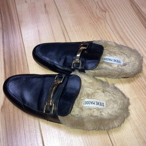 Steve Madden Khloe Black Leather Black Flats